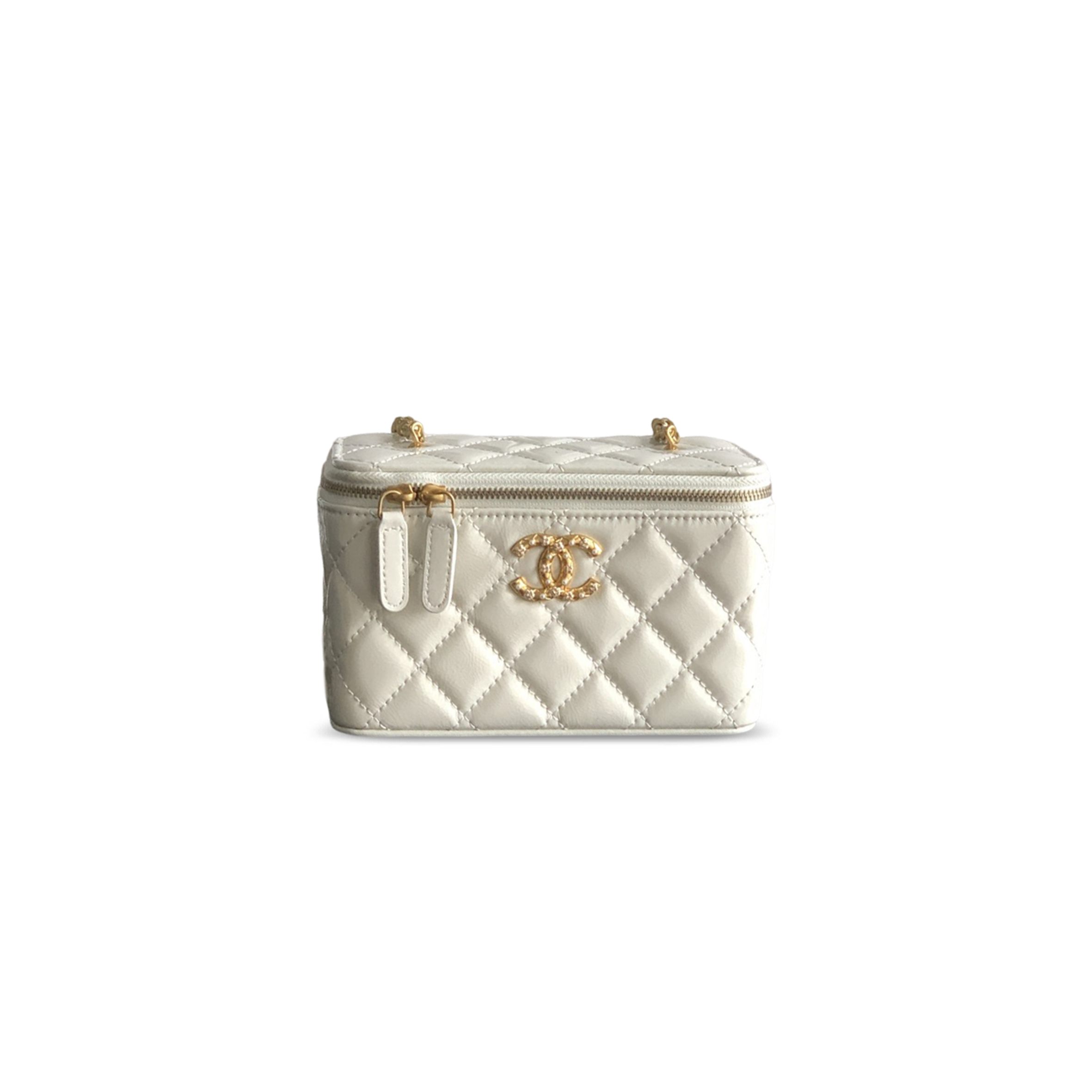 CHANEL VANITY CASE WAXY LEATHER (17*9.5*8cm)
